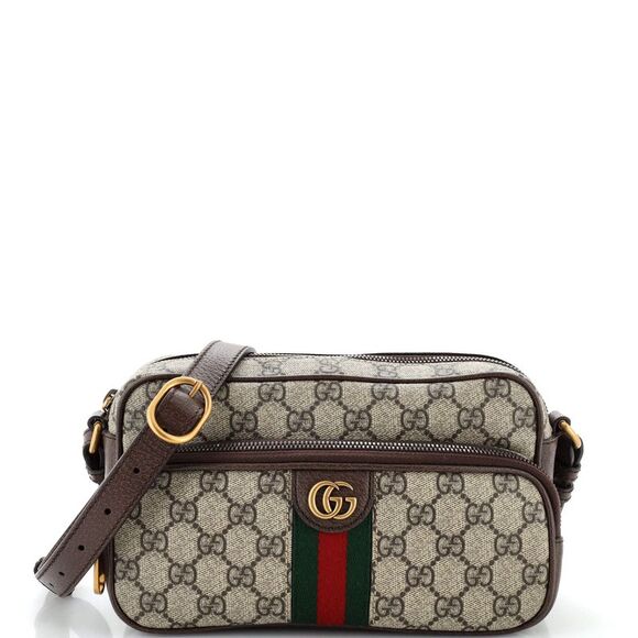 Gucci Ophidia Front Pocket Messenger Bag GG Coated Canvas Small Brown - Picture 1 of 7